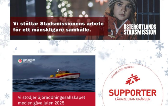 Östergötlands Stadsmission, Sjöräddningssällskapet i Arkösund och Läkare utan gränsers julhälsningar