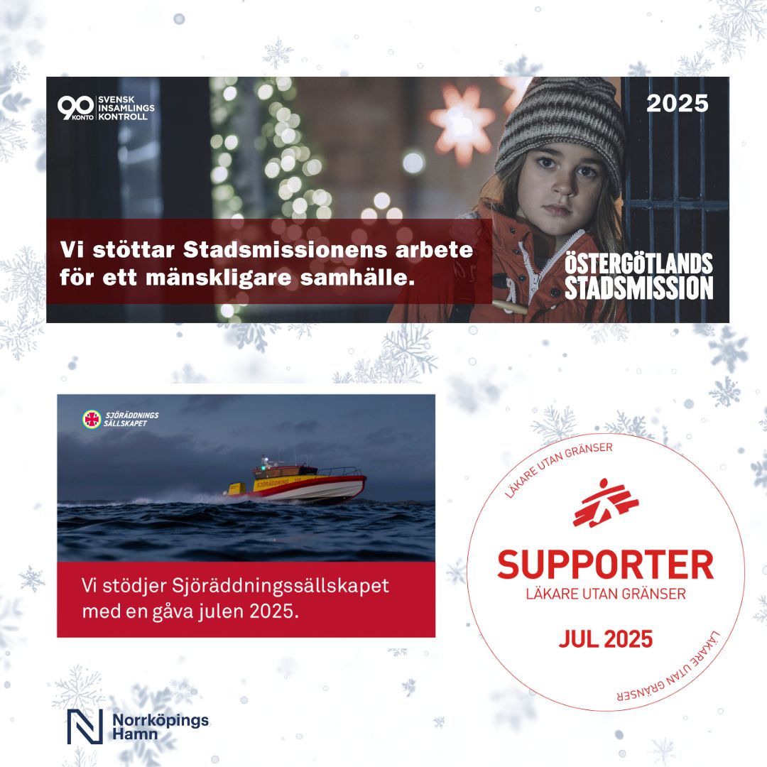 Östergötlands Stadsmission, Sjöräddningssällskapet i Arkösund och Läkare utan gränsers julhälsningar